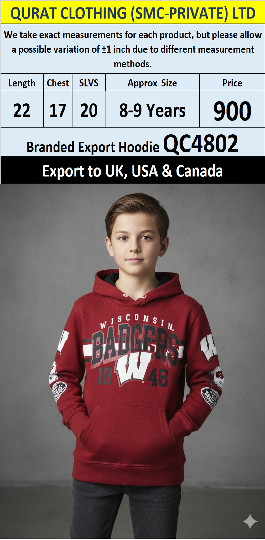 Branded Export UK, USA & Canada Top Brands Hoodie QC4802