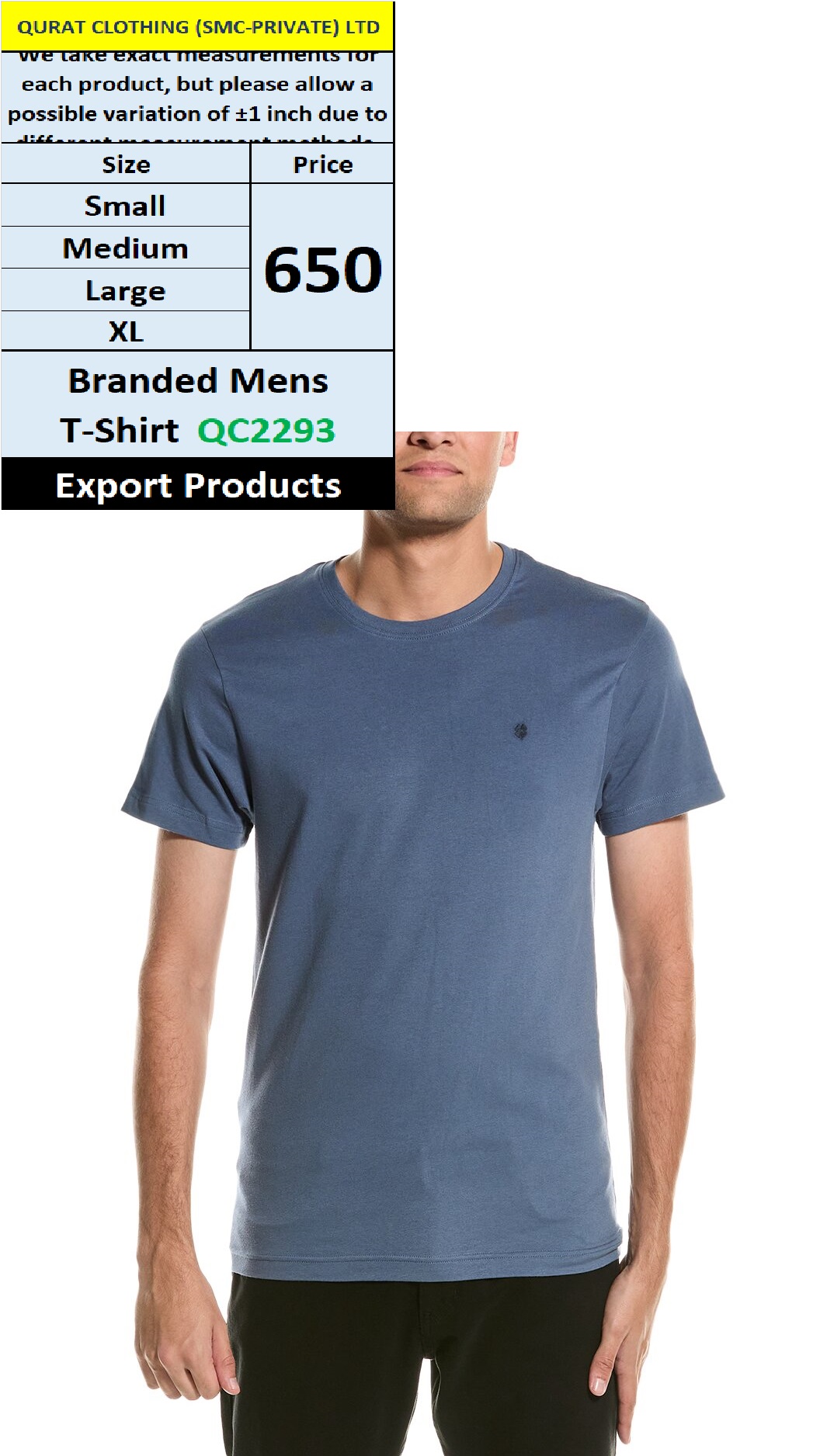 Branded Mens T-shirt QC2293 - Export Product 