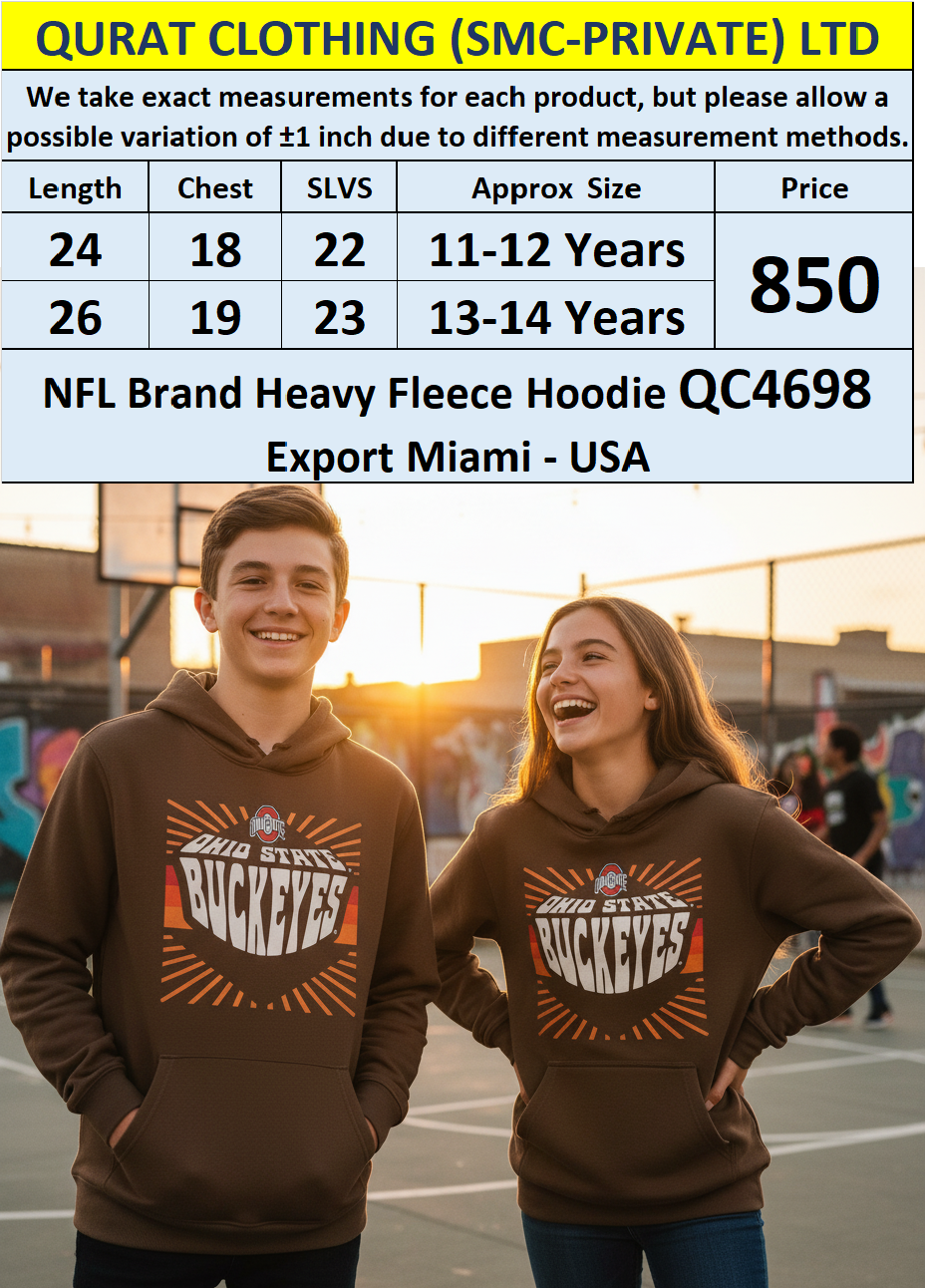 NFL Brand Heavy Fleece Hoodie QC4698 Export Miami - USA