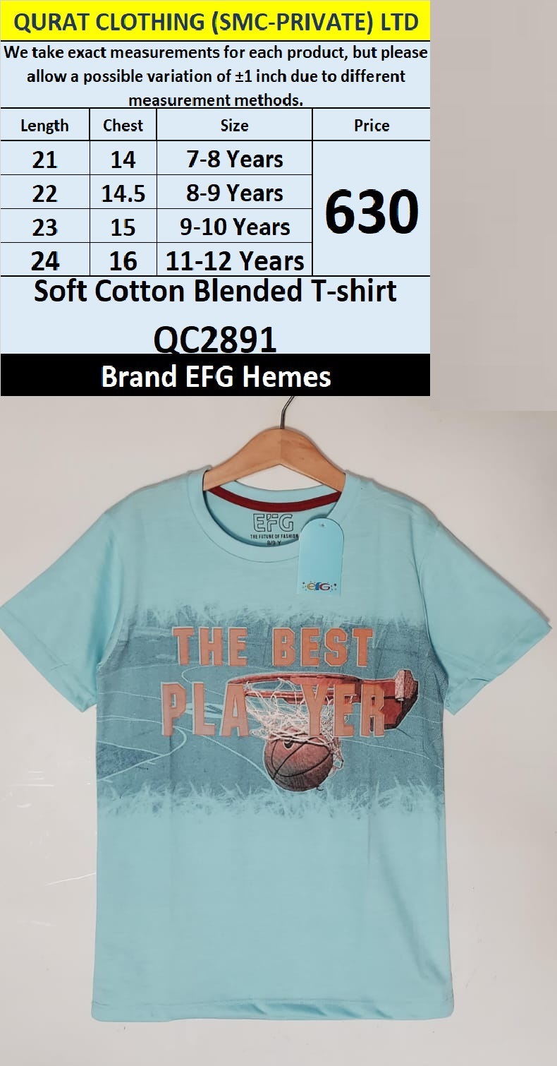 Soft Cotton Blended T-Shirt QC2891  Brand EFG Hemes