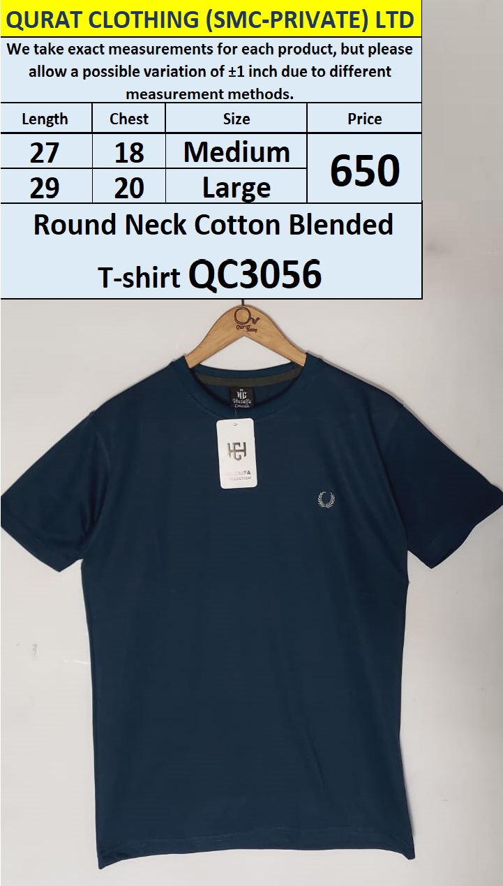 Round Neck Cotton Blended T-shirt QC3056