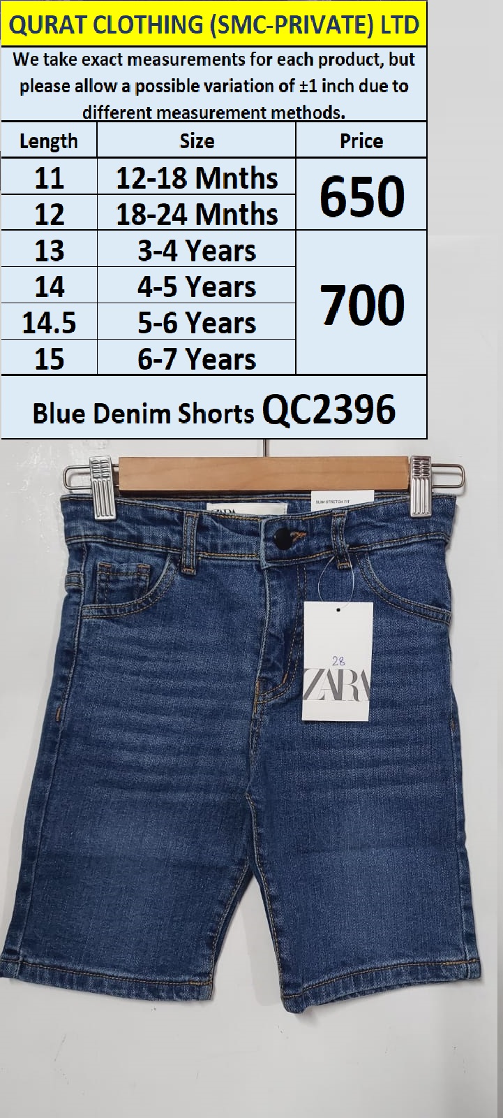 Blue Denim Shorts QC2396