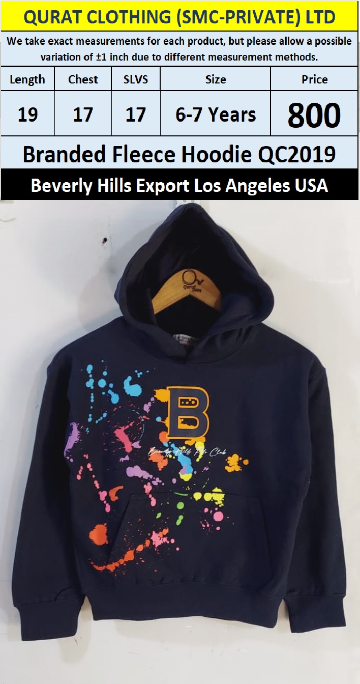 Beverly Hills Brand Fleece Hoodie QC2019 Export Los Angeles USA