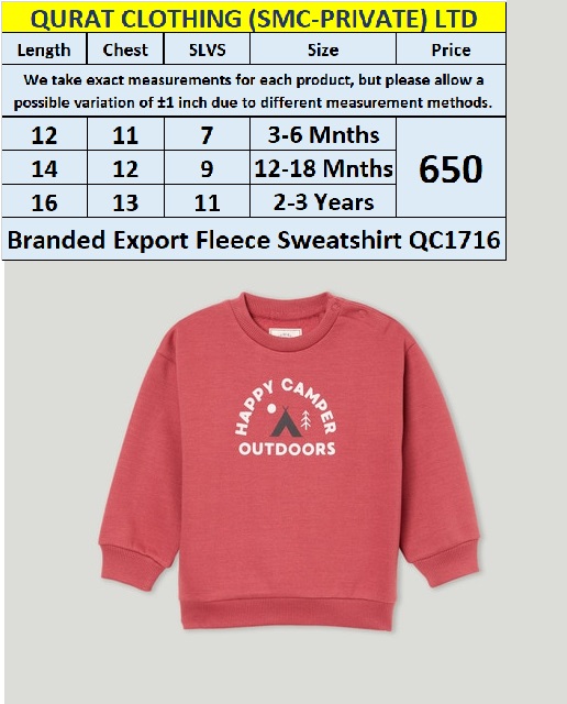 Branded Export Fleece Happy Camper Outdoor Sweatshirt QC1716 | Qurat Clothing