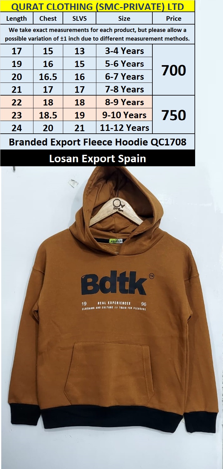 Losan Brand Export BDTK Hoodie QC1708 | Export Spain Qurat Clothing