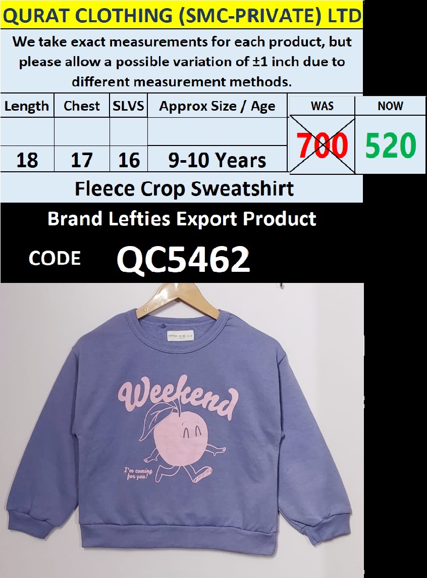 Brand Lefties Fleece Cropped Sweatshirt Export Europe - QC5462