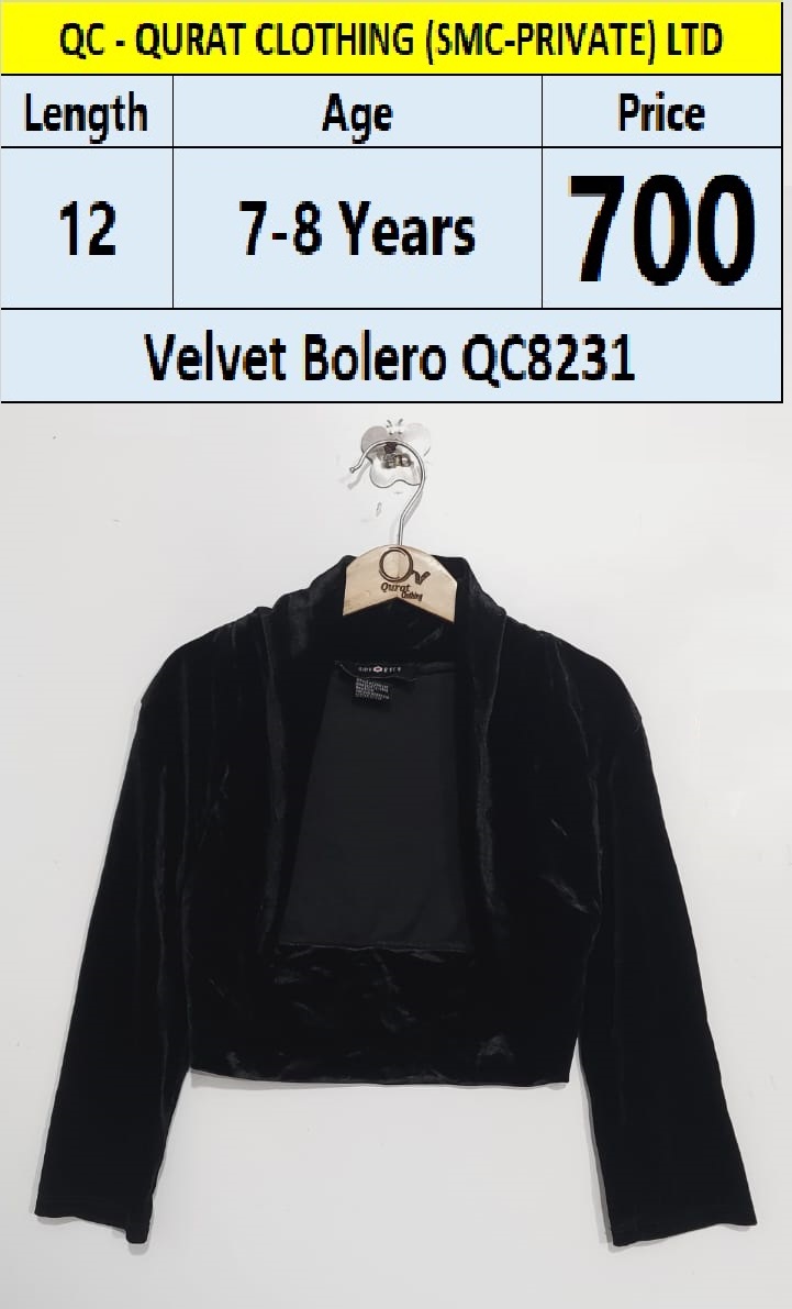 Branded Velvet Bolero QC8231
