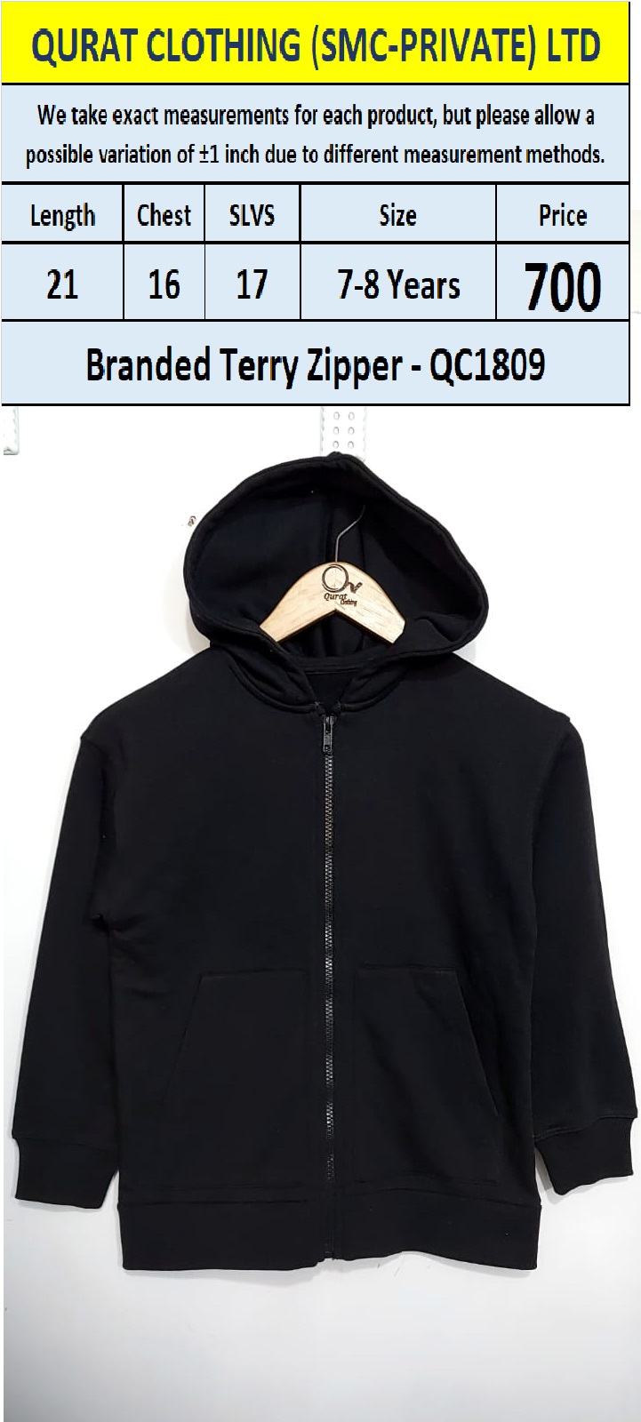 Branded Terry Zipper QC1809 