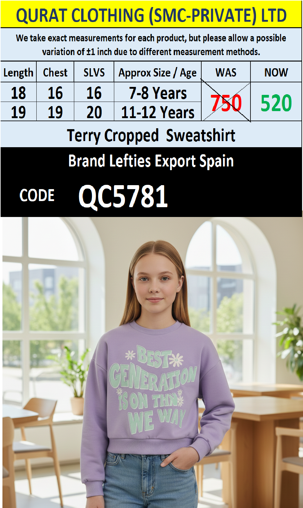 Lefties Brand Terry Cropped Sweatshirt Export Europe - QC5781