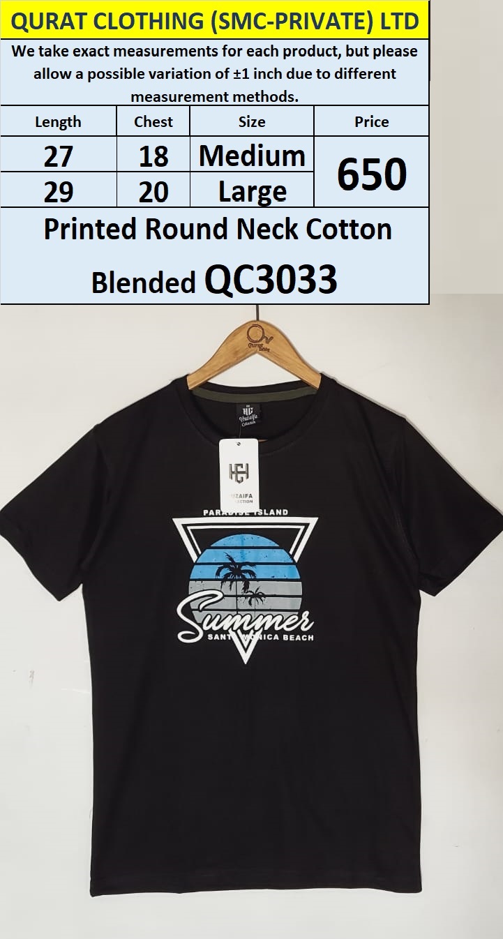Santa Monica Beach Round Neck Cotton Blended T-shirt QC3033