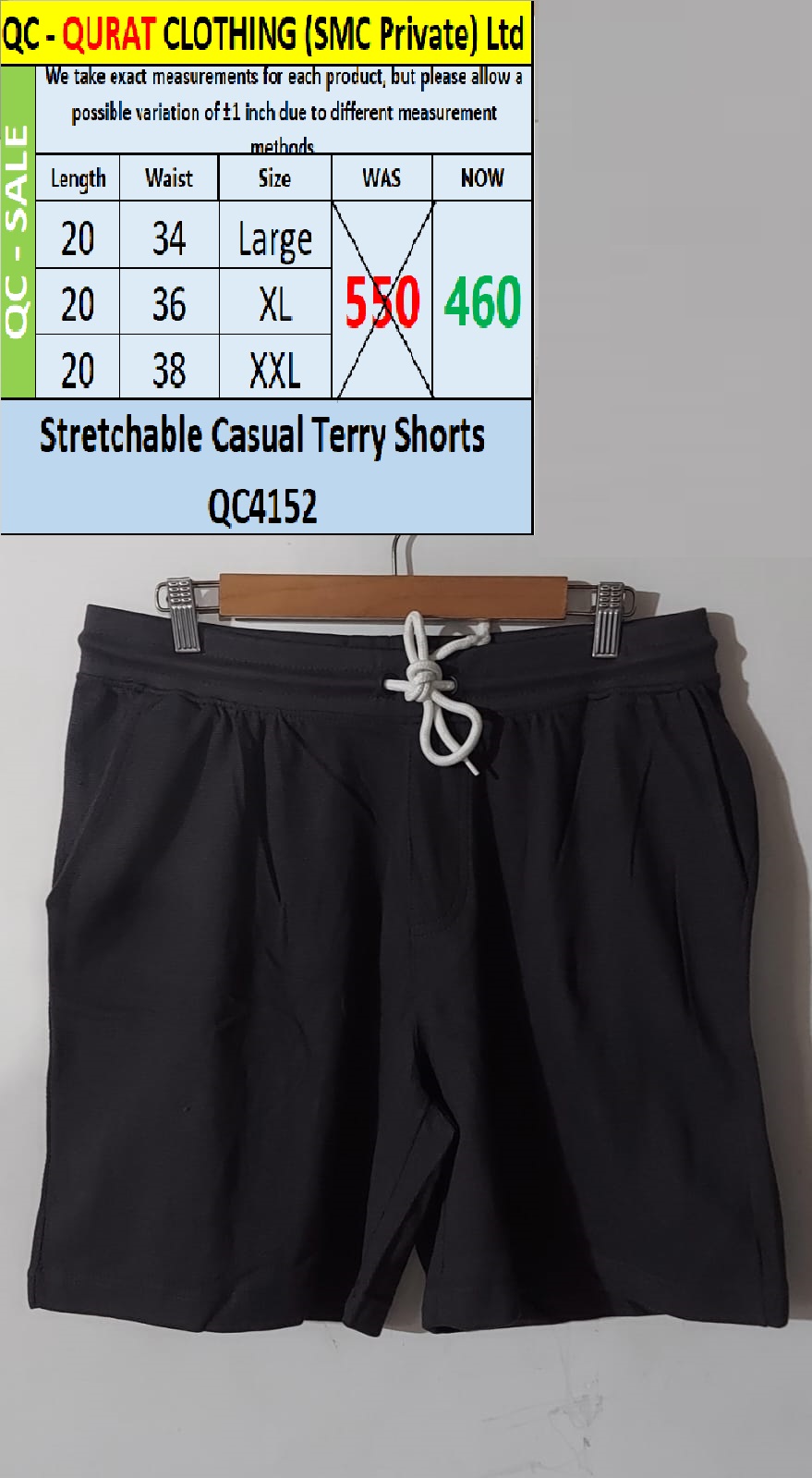 Stretchable Casual Terry Shorts QC4152