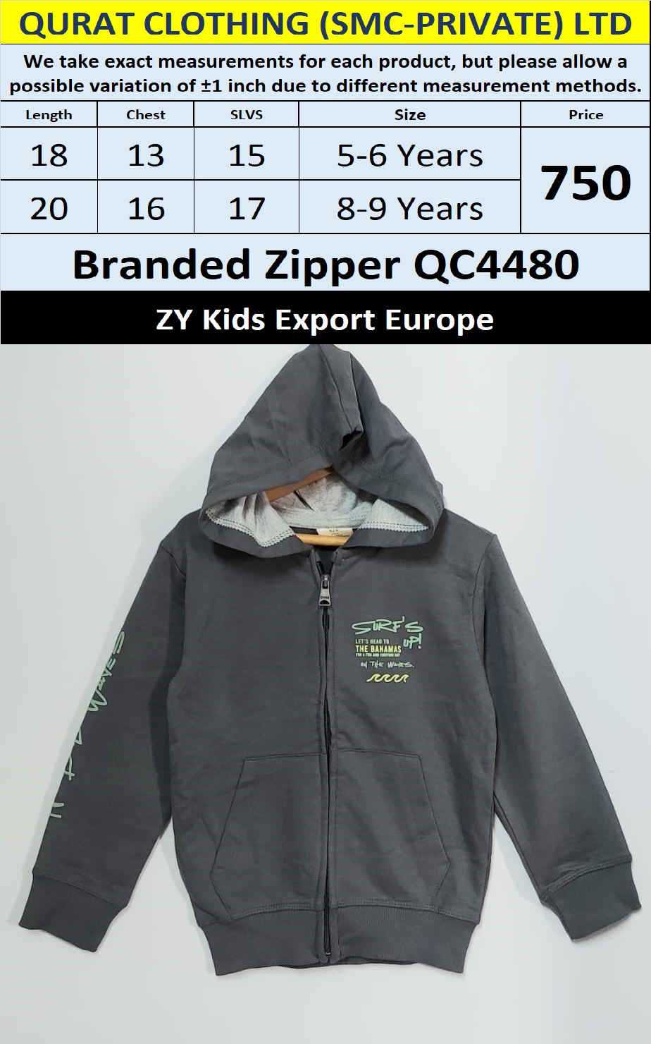 MO Clothing Brand Zipper Export Dão Lafões, Portugal - QC4480