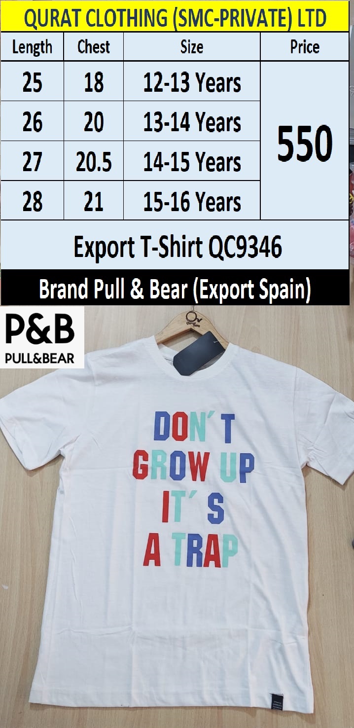 Branded T-shirt QC9346 Brand Pull & Bear Export Spain