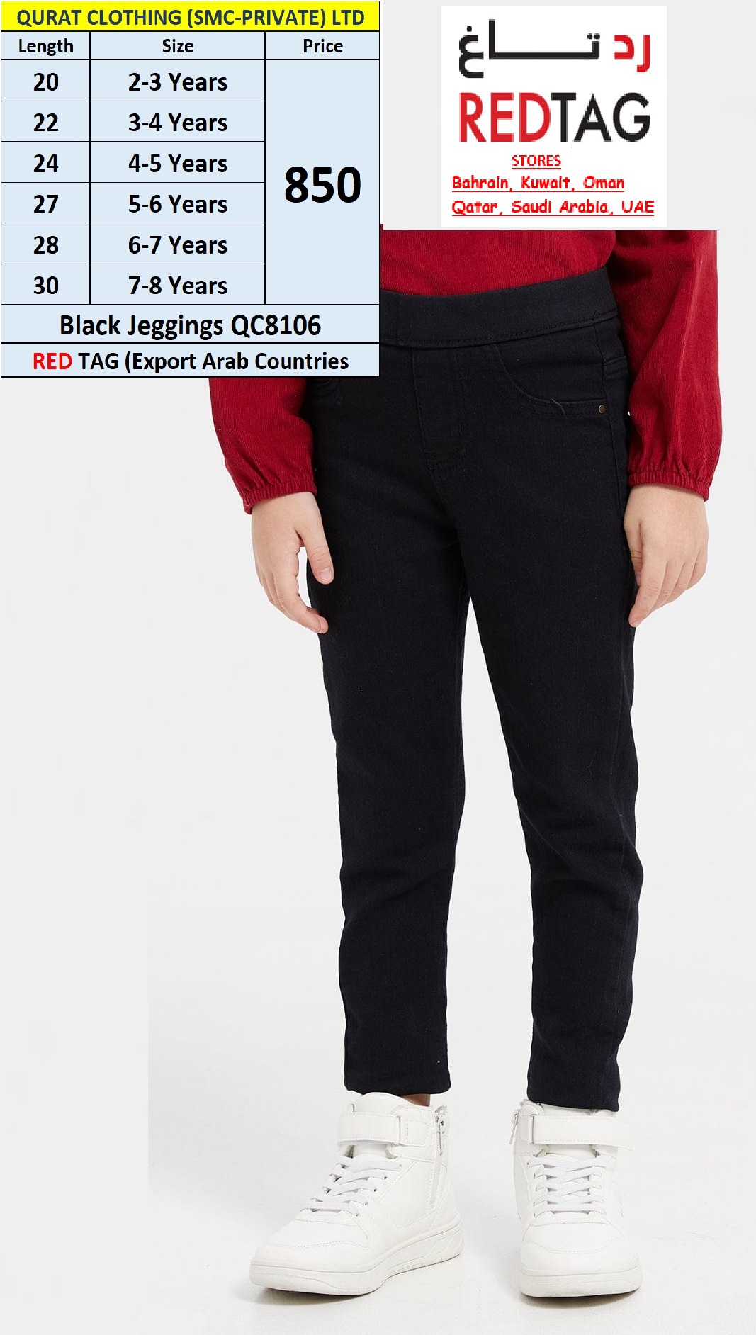 Black Jeggings QC8106 Brand RED TAG Export Arab Countries