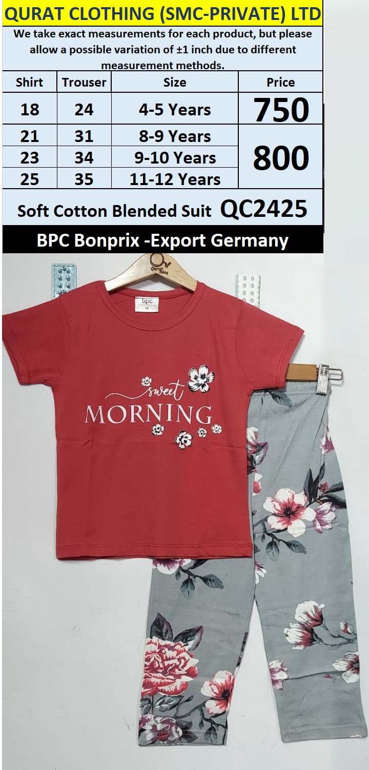 BPC Bonrpix Brand Soft Cotton Blended Suit QC2425 Export Germany