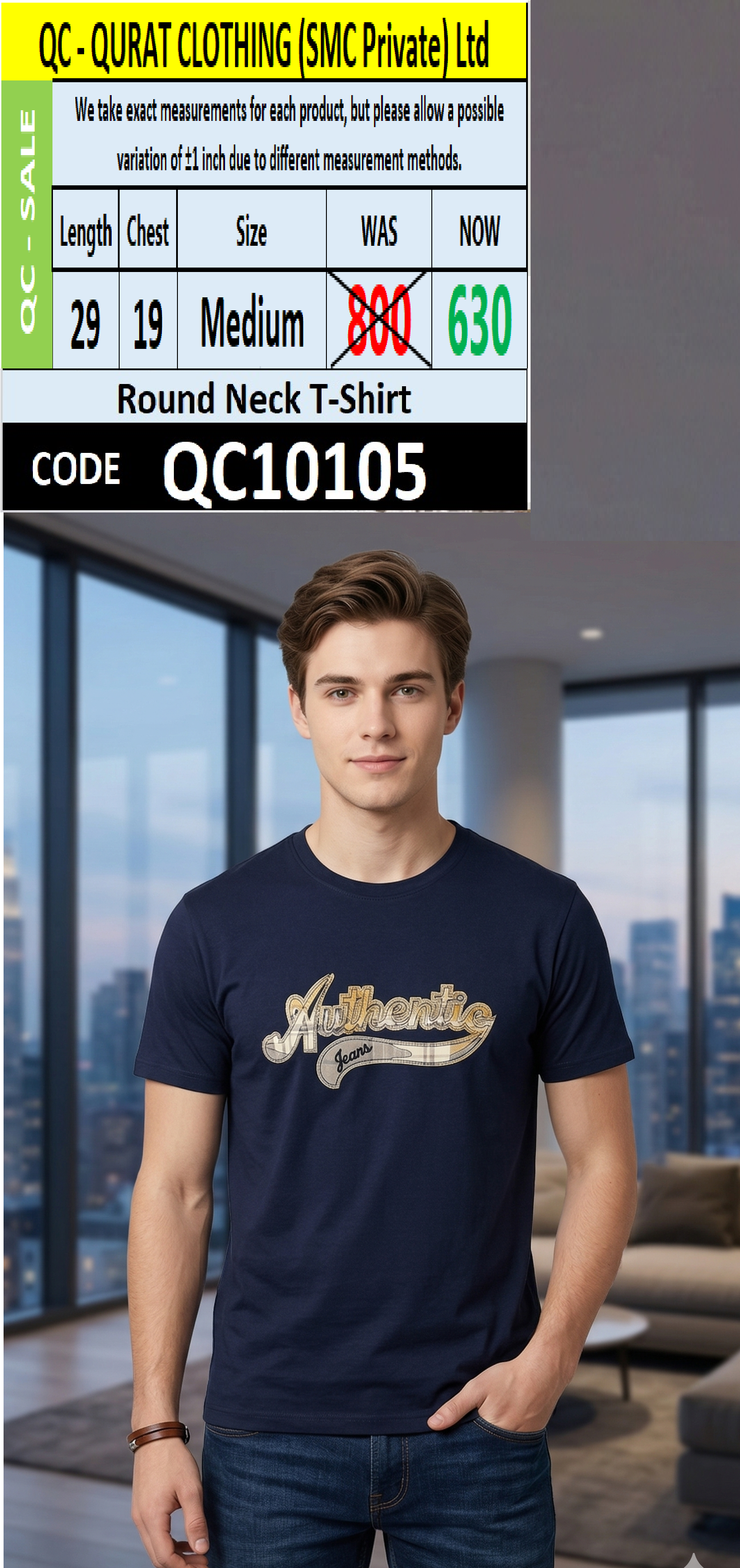 Round Neck Polo T-shirt - QC10105