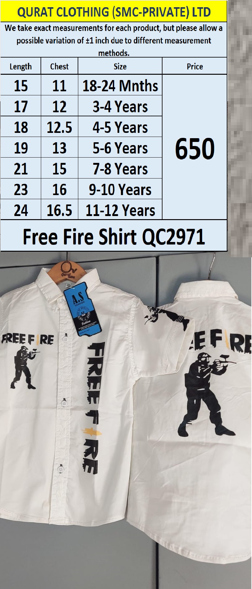 Stylish Free Fire Shirt QC2971