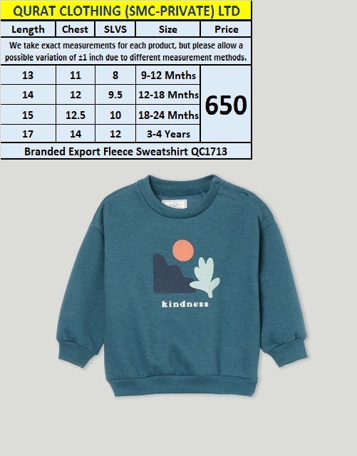 Branded Export Fleece Kindness Sweatshirt QC1713 | Qurat Clothing