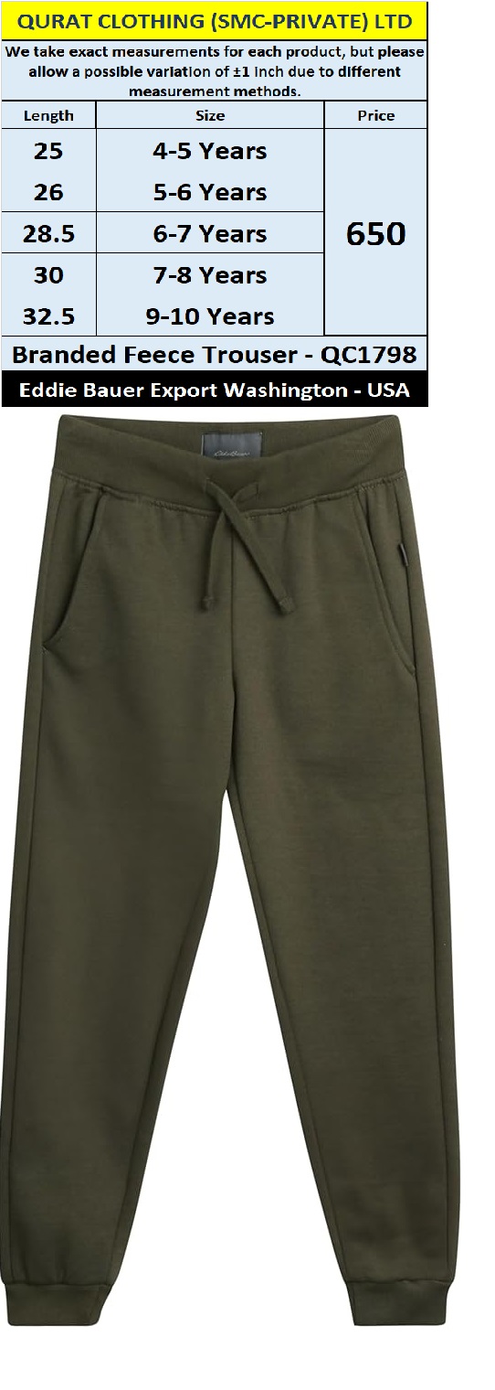 Eddie Bauer Brand Fleece Trouser QC1798 Export Washinton - USA