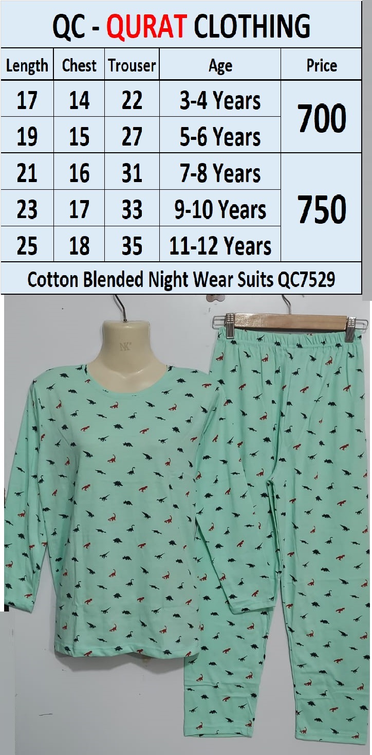 Cotton Blended Night Wear Suits QC7529