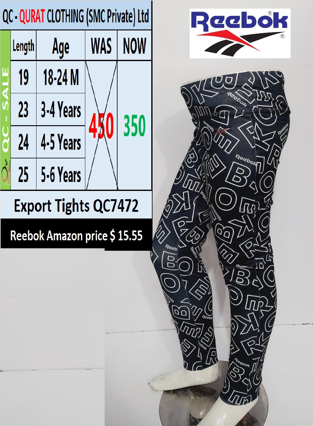 Reebok Branded Export Tights QC7472
