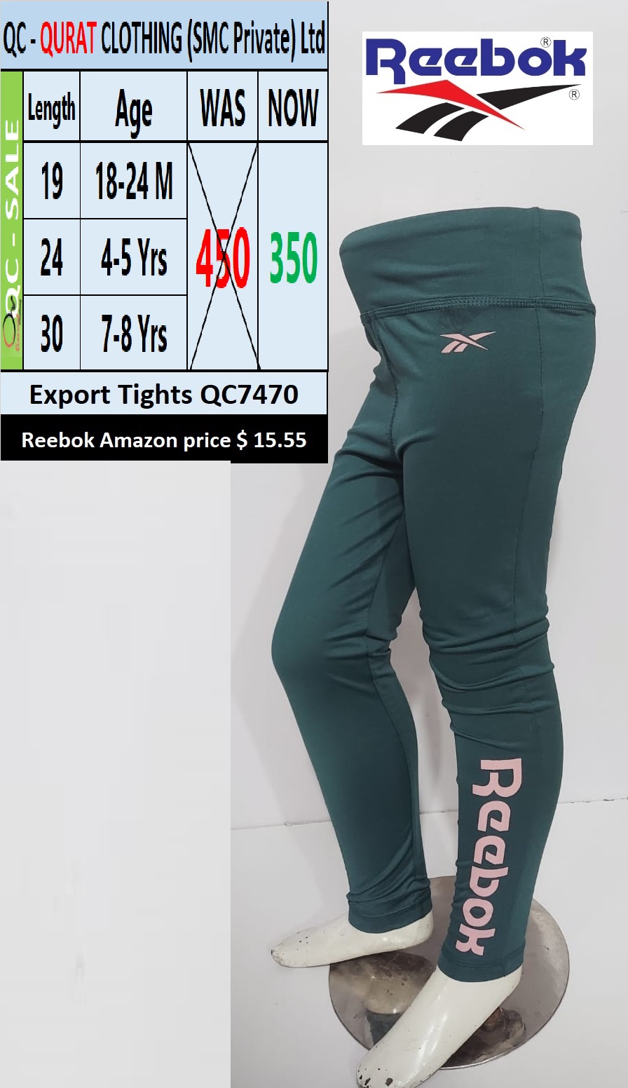 Reebok Branded Export Tights QC7470