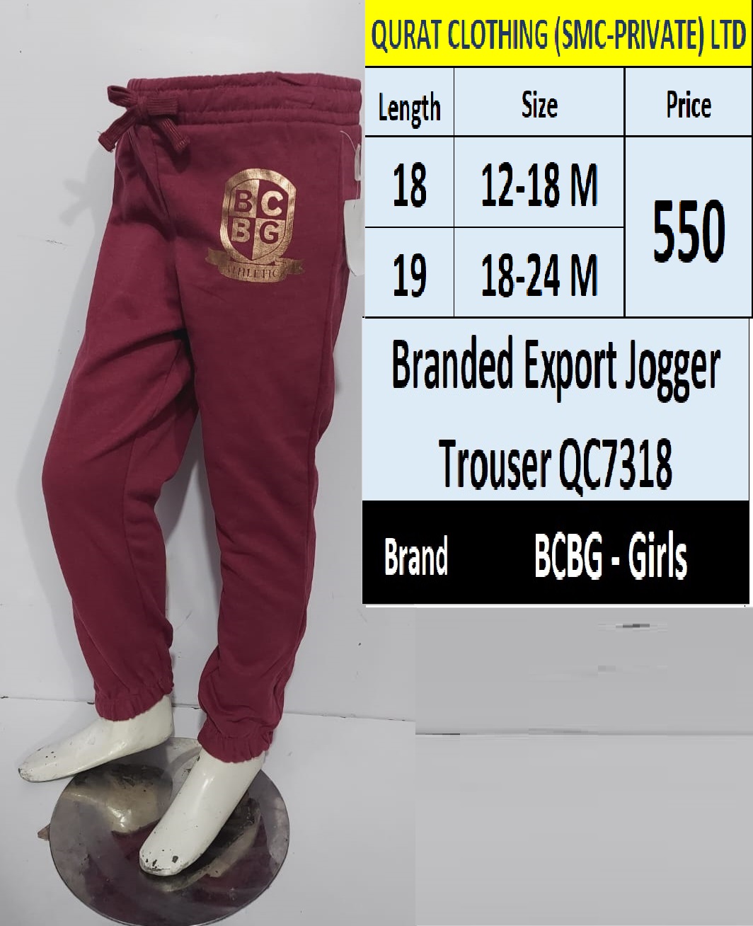 BCBG Girls Branded Export Trouser QC7318
