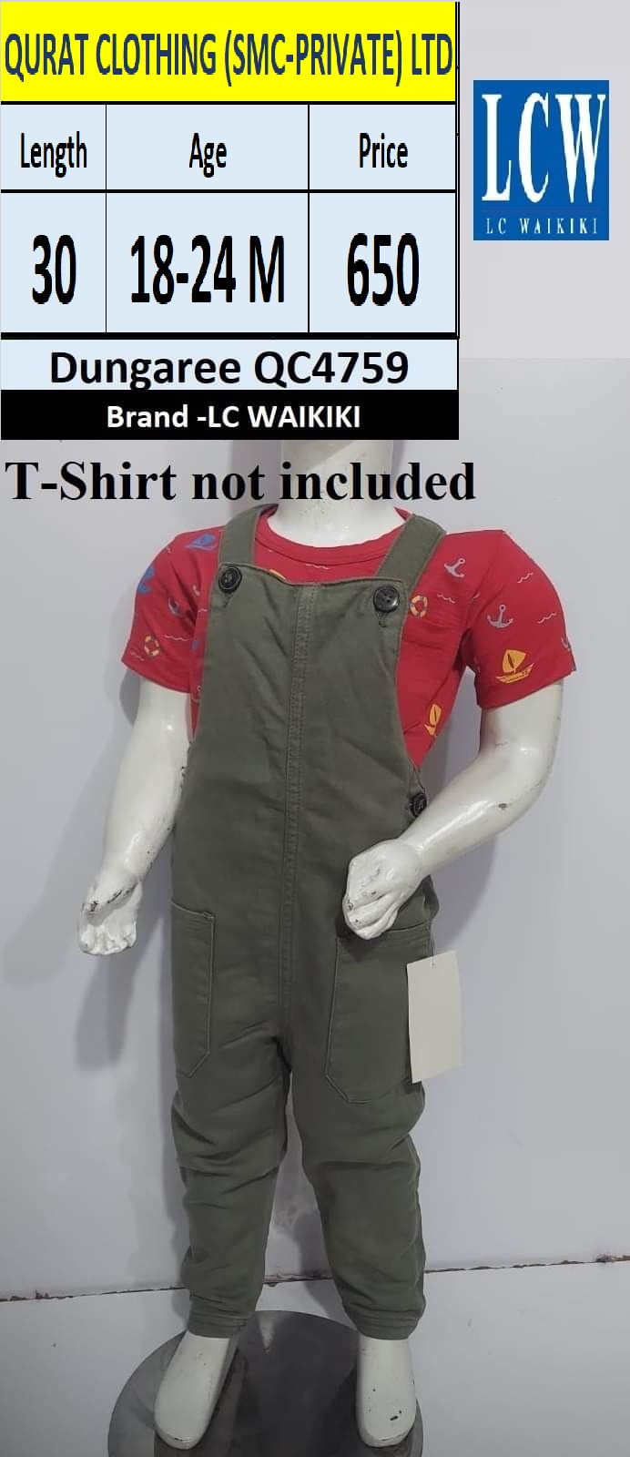 Dungaree QC47s59 Brand LC Waikiki (Turkish Fashion Chain)