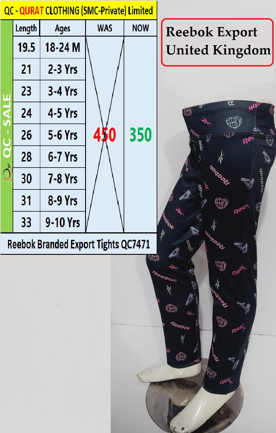 Reebok Branded Export Tights QC7471