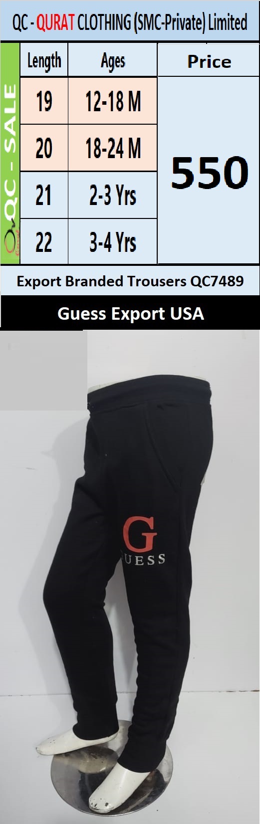 Guess Export USA Brand Trouser QC7489