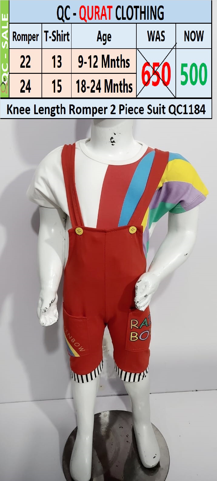 Knee Length Romper 2 Piece Suit QC1184