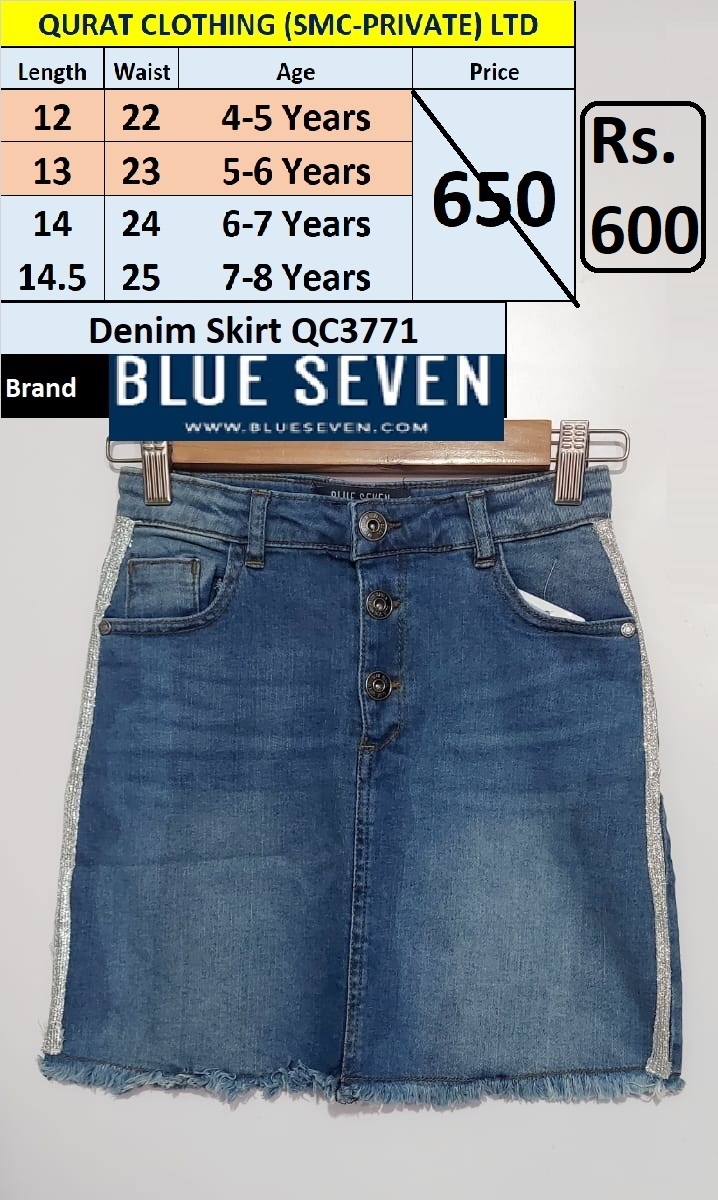 Denim Skirt QC37dsf71 Brand Blue Seven