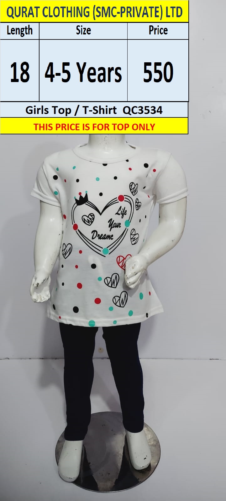 Girls Top / T-Shirt Code QC35dSF34