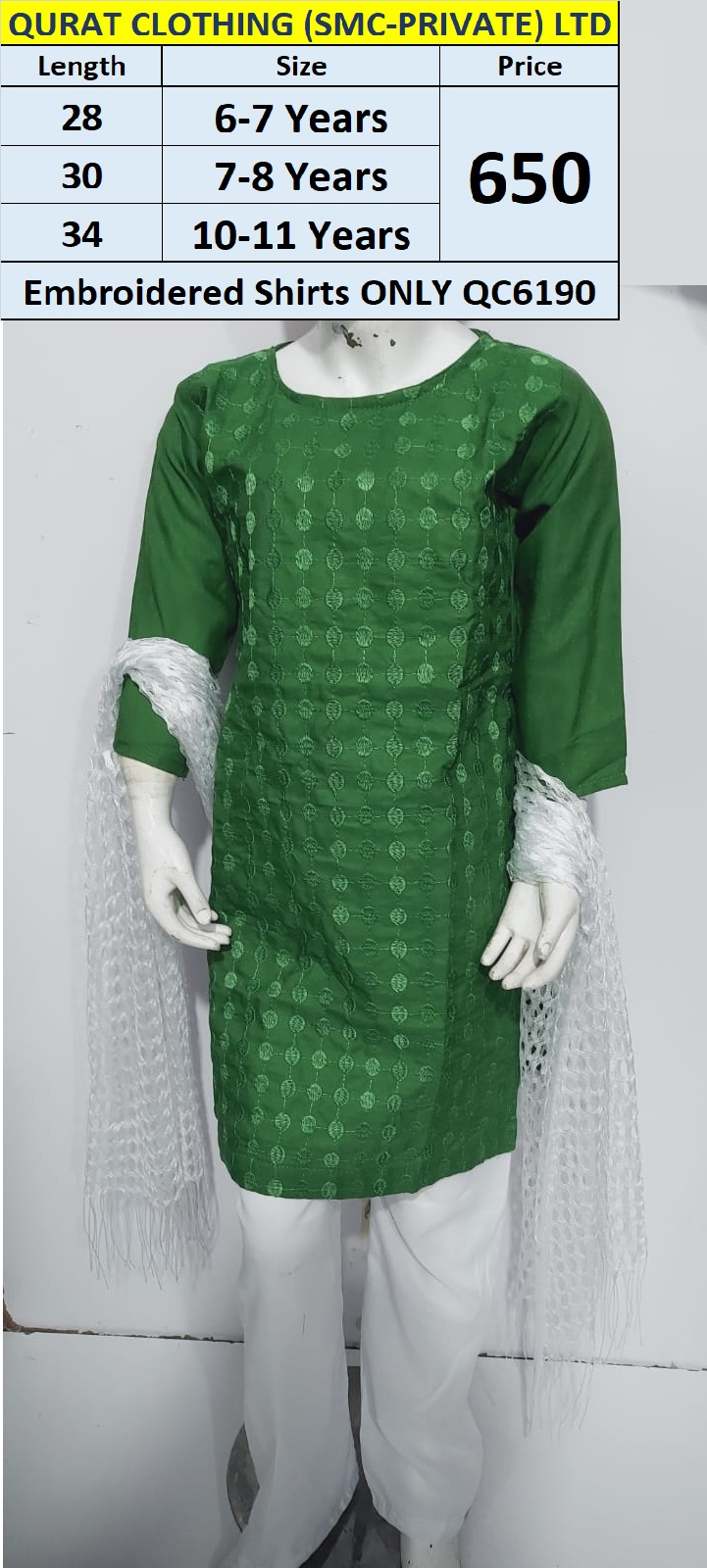 Embroidered Shirts ONLY QC6190 (Without Dupatta)