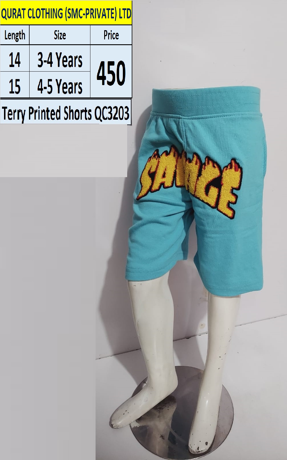 Terry Printed Shorts Code QC3203 (Export)