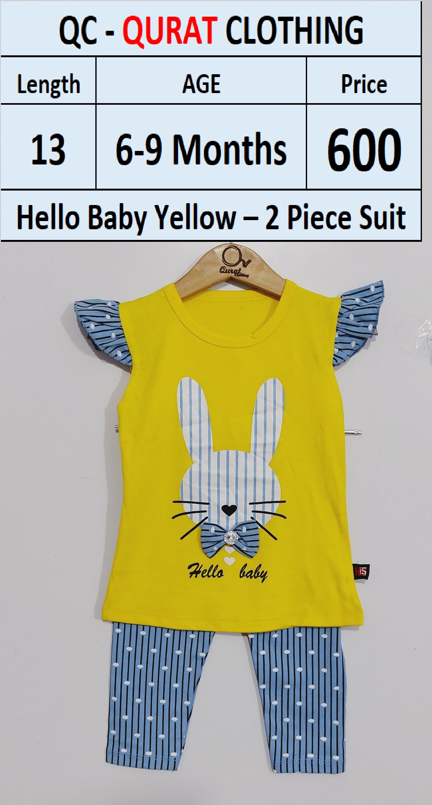 Hello Baby Yellow - 2 Piece Suit