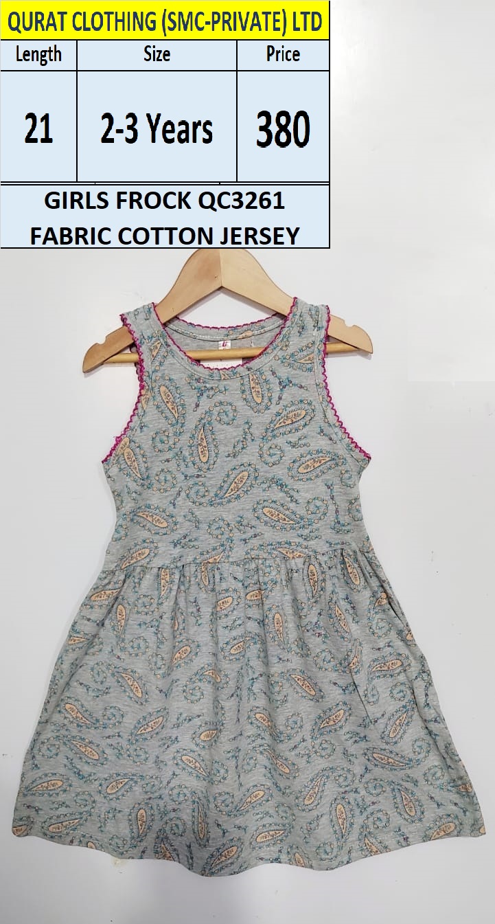 Girls Frock QC3261 (Fabric Cotton Jersey)