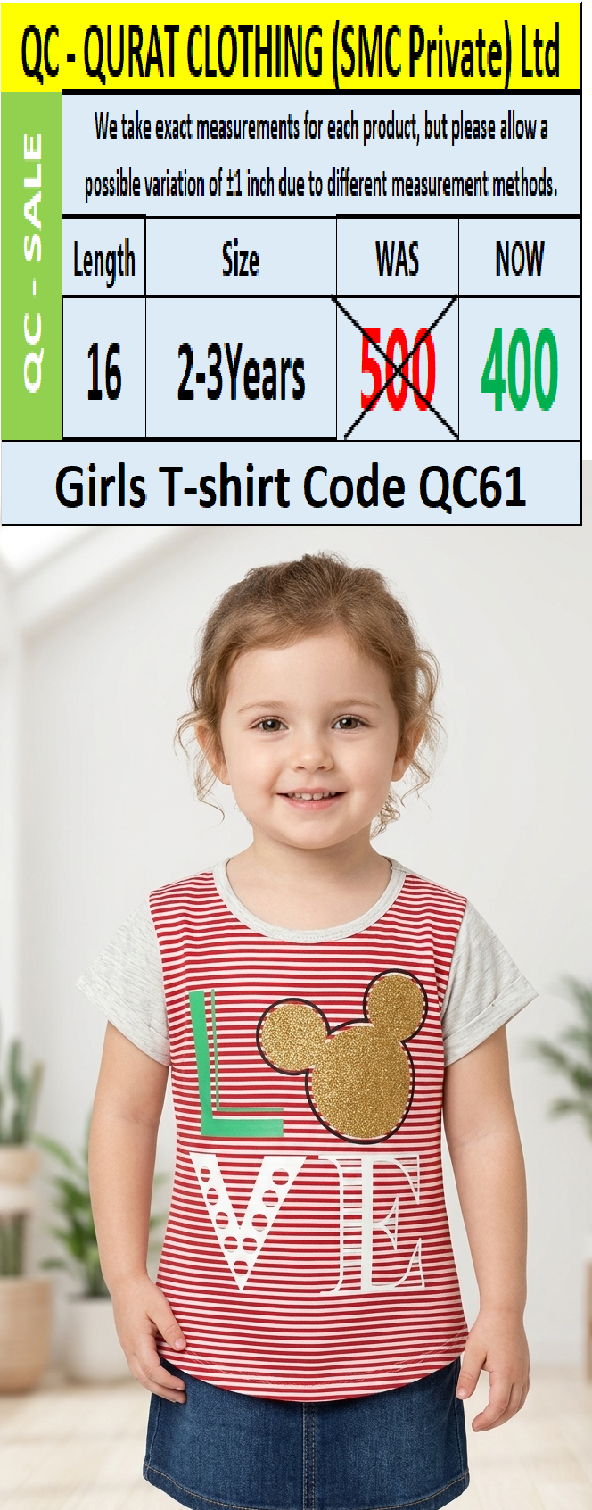 Girls T-shirt Code QC61