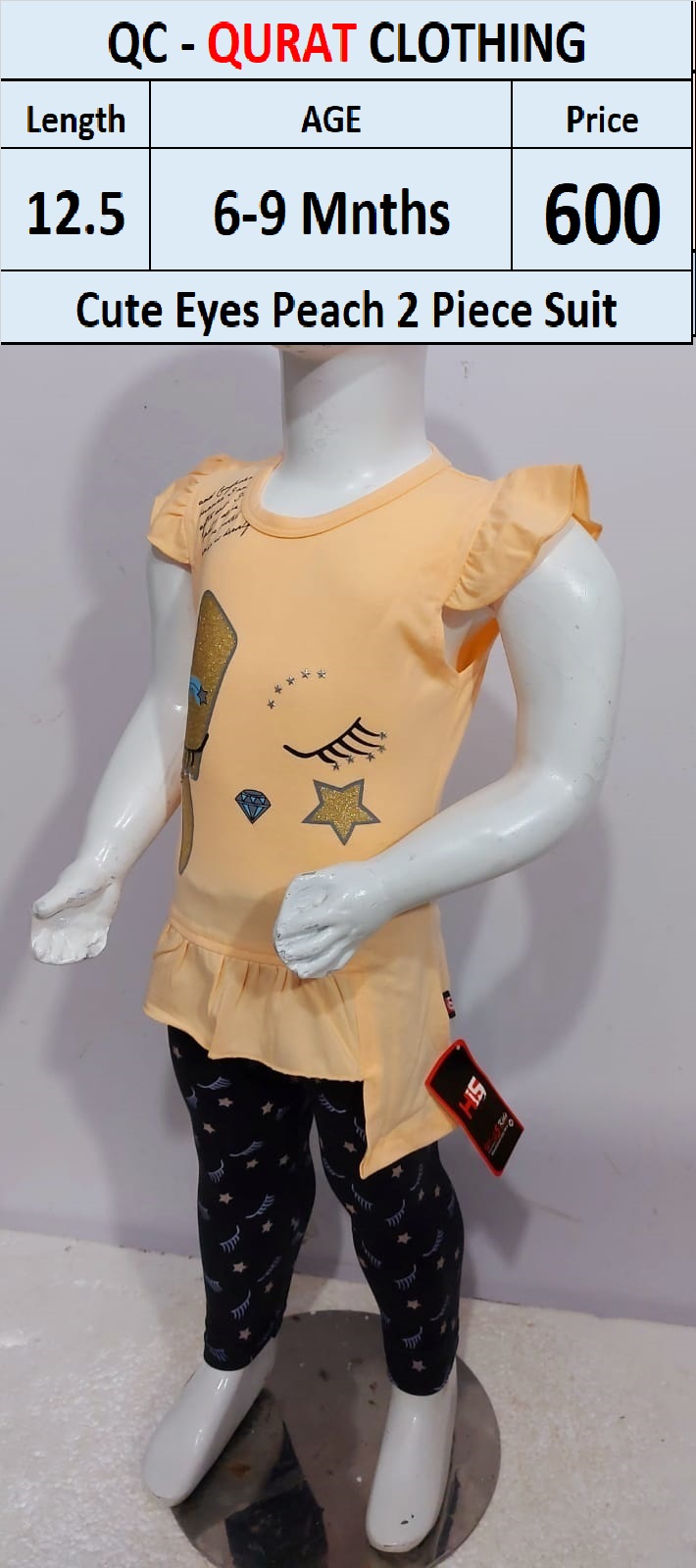 Cute Eyes Peach 2 Piece Suit