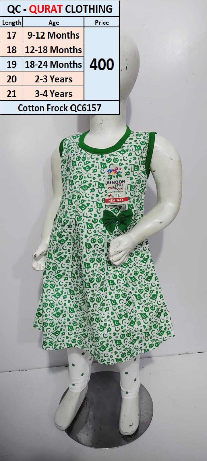 Cotton Frock QC6157 (Without Tights)