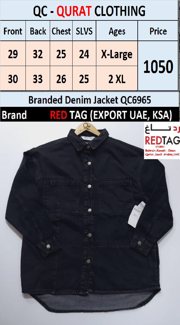 Branded Denim Jacket QC6965 Brand RED TAG (EXPORT UAE, KSA) - QC6965