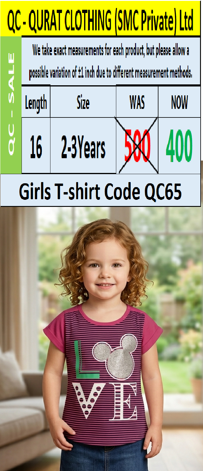 Girls T-shirt Code QC65