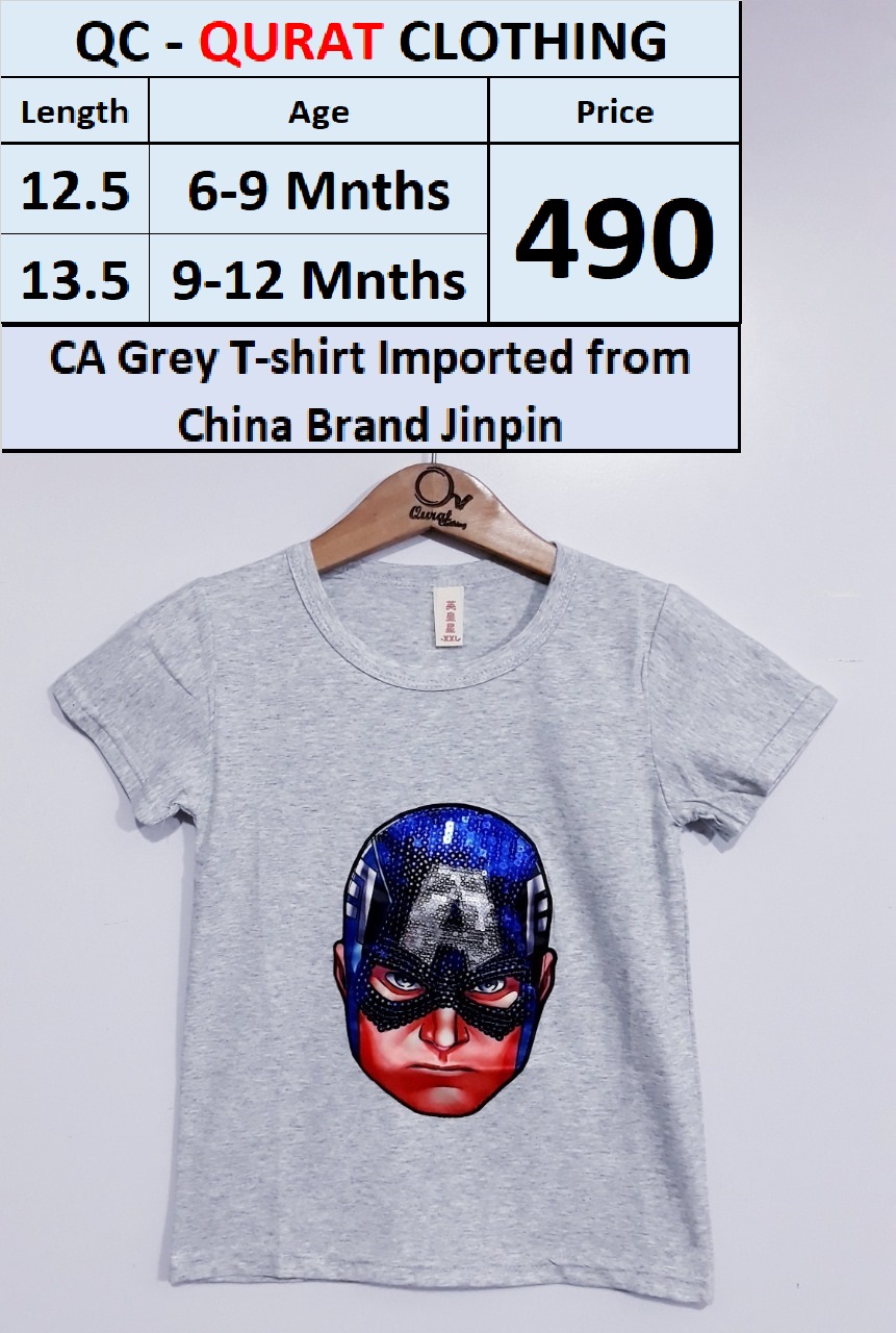 CA Grey T-shirt Imported from China Brand Jinpin