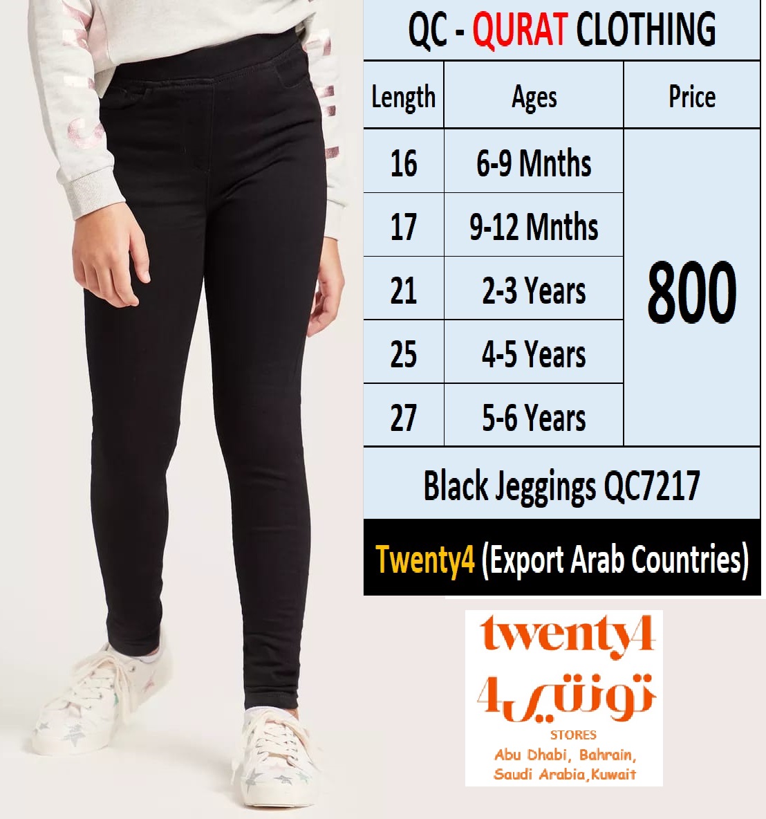 Black Jeggings QC7217 Brand Twenty4 Export Arab Countries