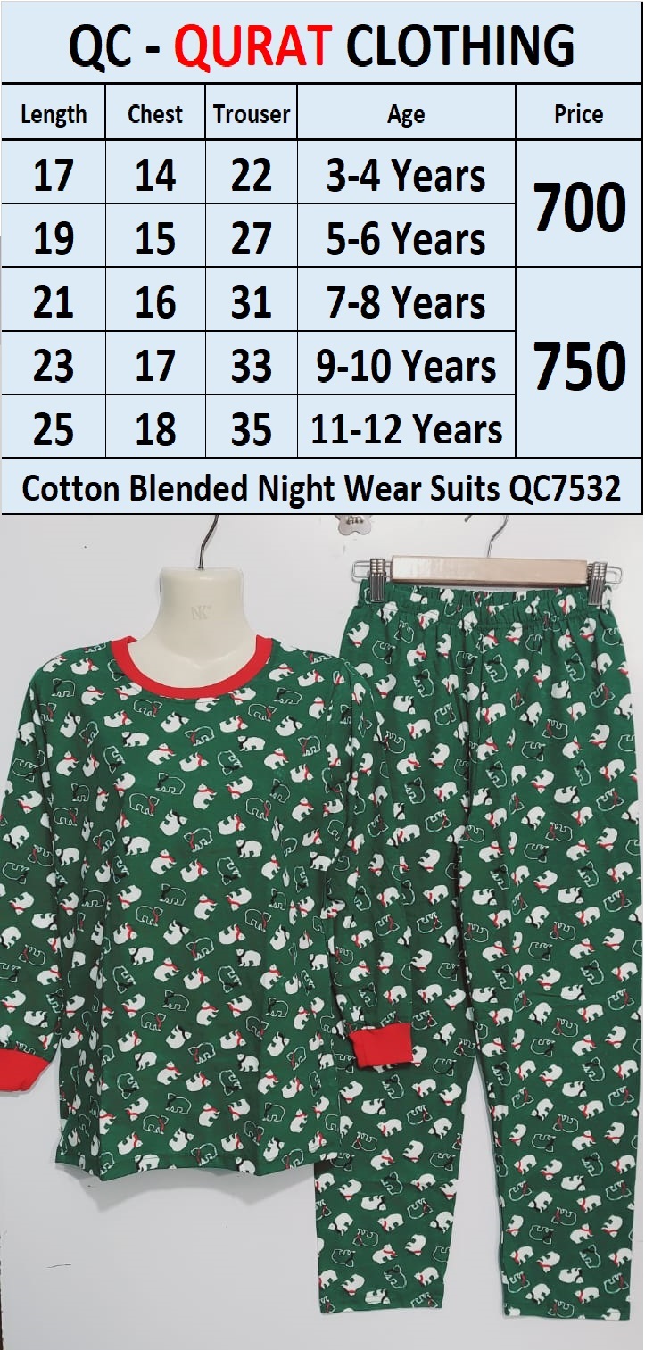 Cotton Blended Night Wear Suits QC7532