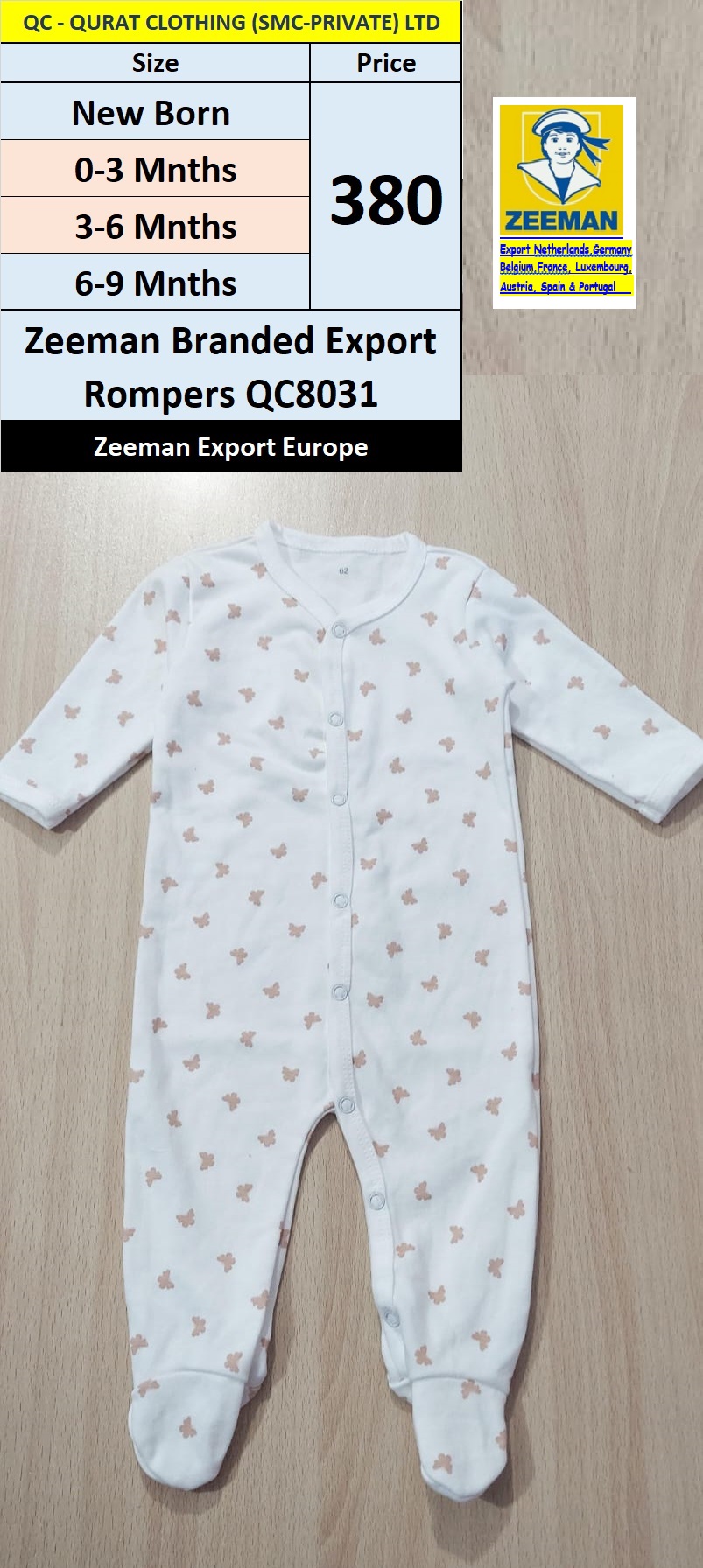 Zeeman Branded Romper QC8031 Export Europe