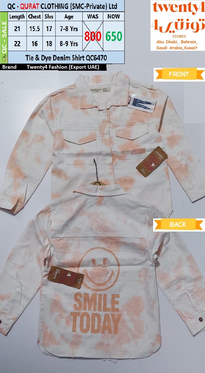 Tie & Dye Denim Shirt QC6470 Brand Twenty4 Fashion Export (UAE)