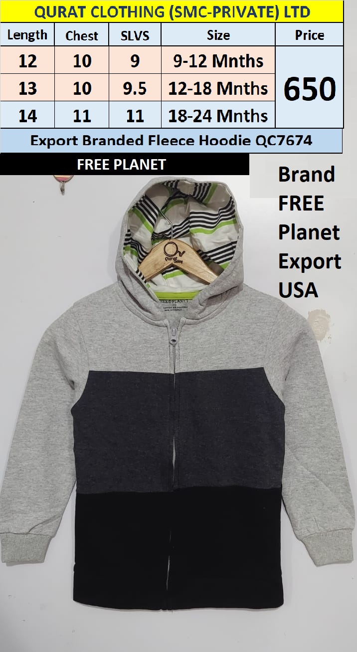 Free Planet Export Branded Fleece Hoodie QC7674