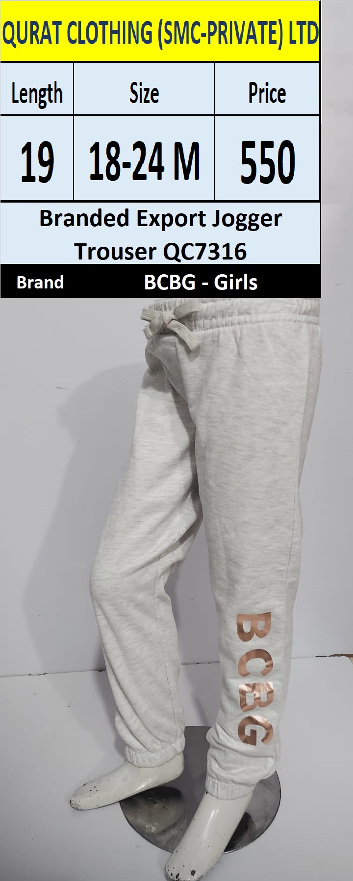 BCBG Girls Branded Export Trouser QC7316