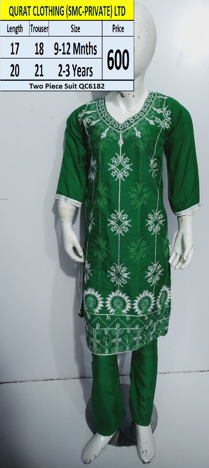 Embroidered Two Piece Suit QC6182 (Without Dupatta)